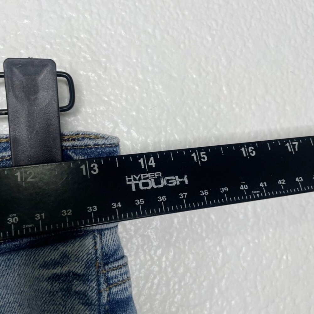 Loft Curvy High Waist Skinny Ankle Jeans Blue Distressed Raw Hem Size 25 0 - Picture 4 of 15